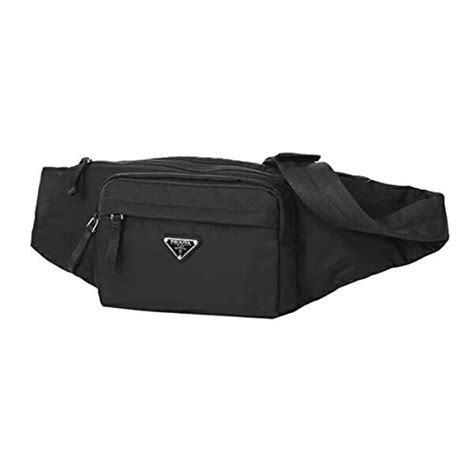 Prada Unisex Marsupio Belt Waist Bag Black Nylon Tessuto 